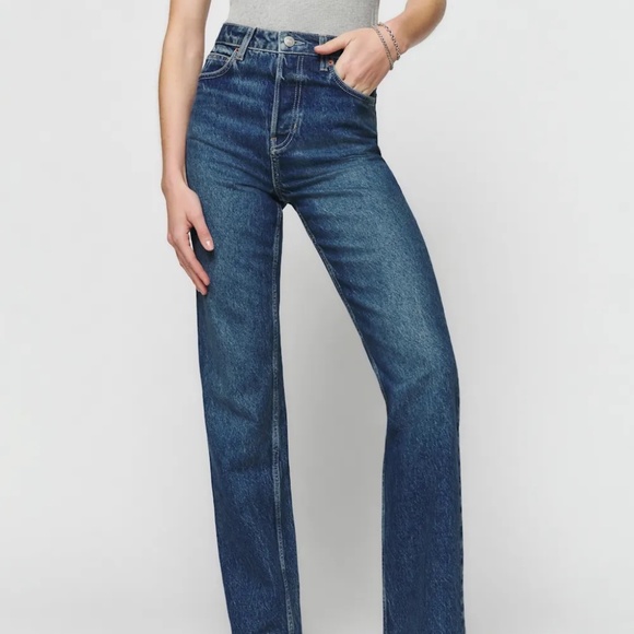 Reformation Cynthia High Rise Straight Jeans - Lanier Wash - Sz 28 - NWT - Picture 3 of 8
